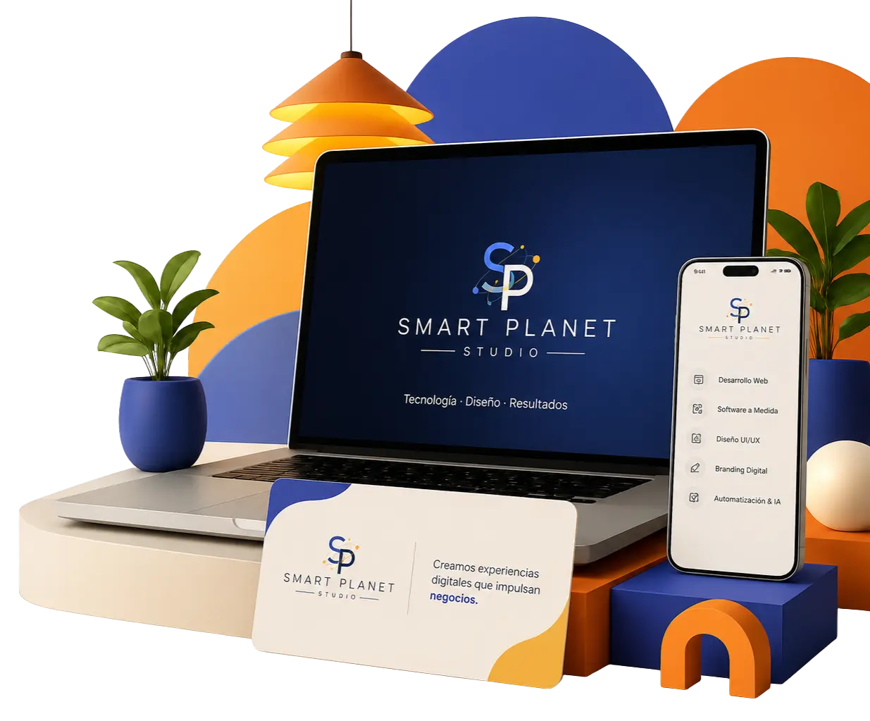 Mockup de proyectos digitales Smart Planet Studio